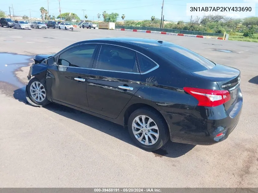 3N1AB7AP2KY433690 2019 Nissan Sentra Sv