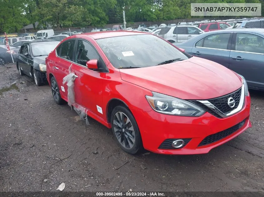 2019 Nissan Sentra Sr VIN: 3N1AB7AP7KY359747 Lot: 39502495