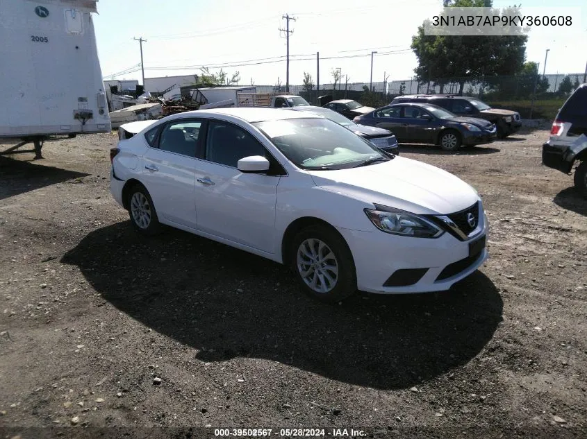 3N1AB7AP9KY360608 2019 Nissan Sentra Sv