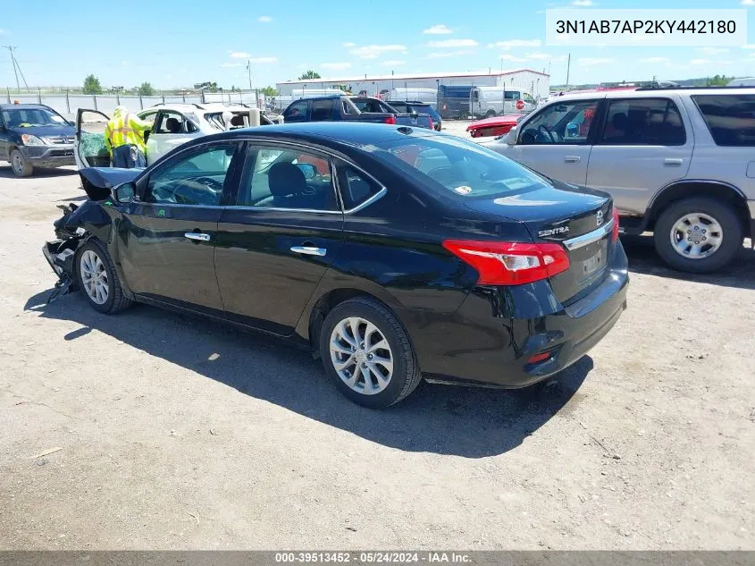 2019 Nissan Sentra Sv VIN: 3N1AB7AP2KY442180 Lot: 39513452