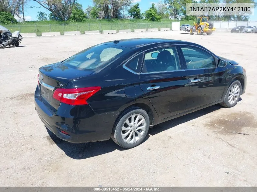 2019 Nissan Sentra Sv VIN: 3N1AB7AP2KY442180 Lot: 39513452