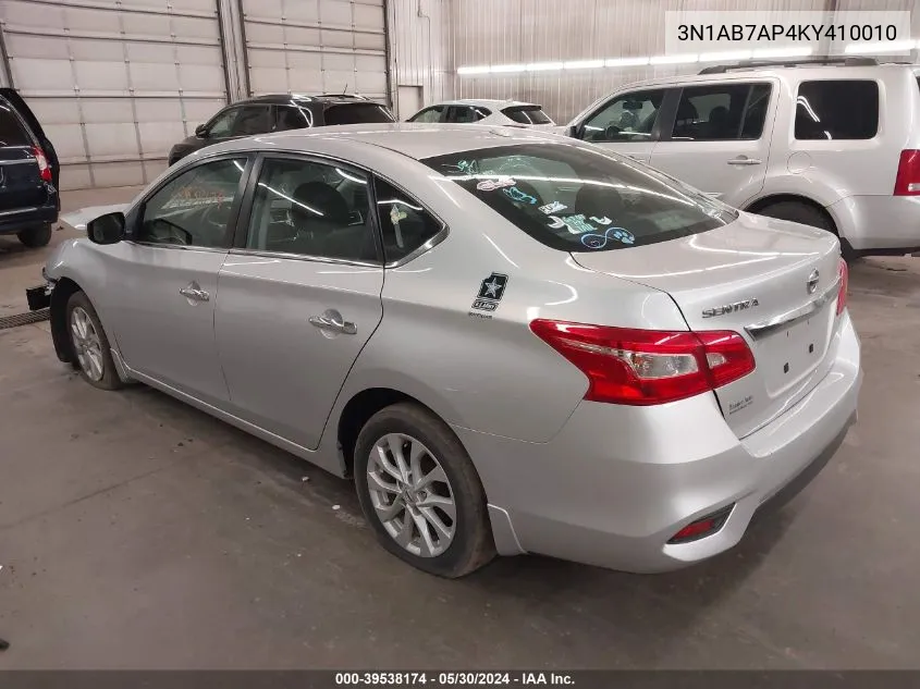 2019 Nissan Sentra Sv VIN: 3N1AB7AP4KY410010 Lot: 39538174