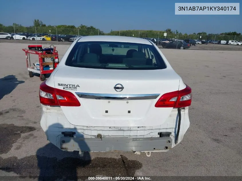 3N1AB7AP1KY340174 2019 Nissan Sentra S