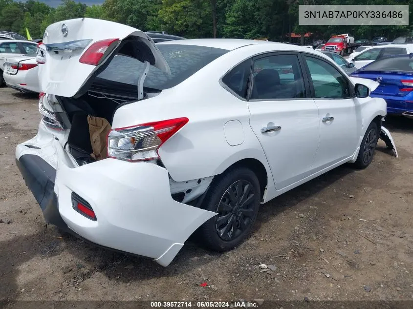 3N1AB7AP0KY336486 2019 Nissan Sentra S