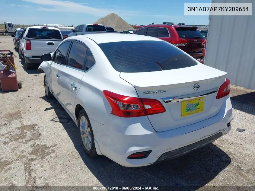 3N1AB7AP7KY209654 2019 Nissan Sentra S