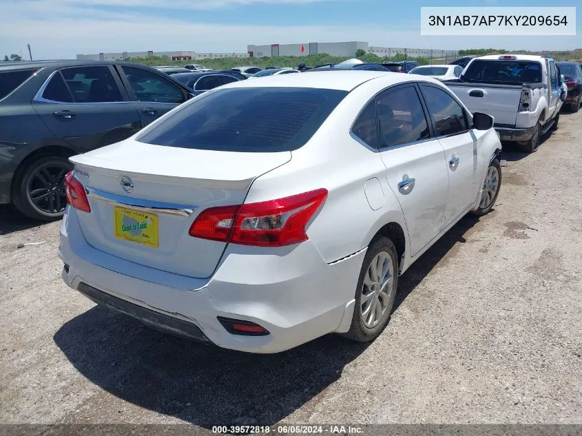 2019 Nissan Sentra S VIN: 3N1AB7AP7KY209654 Lot: 39572818