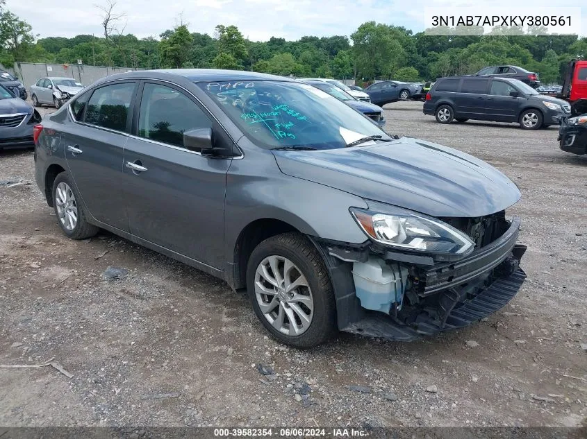 2019 Nissan Sentra Sv VIN: 3N1AB7APXKY380561 Lot: 39582354