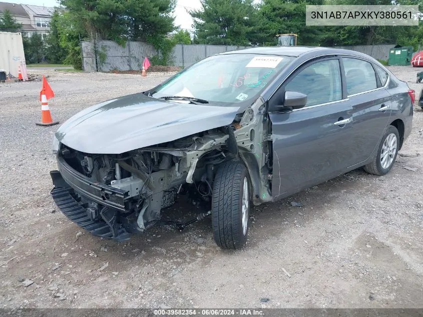 2019 Nissan Sentra Sv VIN: 3N1AB7APXKY380561 Lot: 39582354