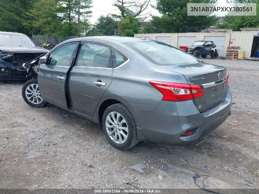 2019 Nissan Sentra Sv VIN: 3N1AB7APXKY380561 Lot: 39582354