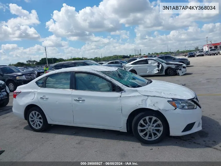 2019 Nissan Sentra Sv VIN: 3N1AB7AP4KY368034 Lot: 39585927