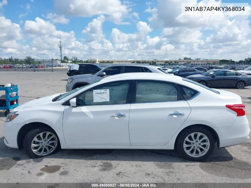 3N1AB7AP4KY368034 2019 Nissan Sentra Sv