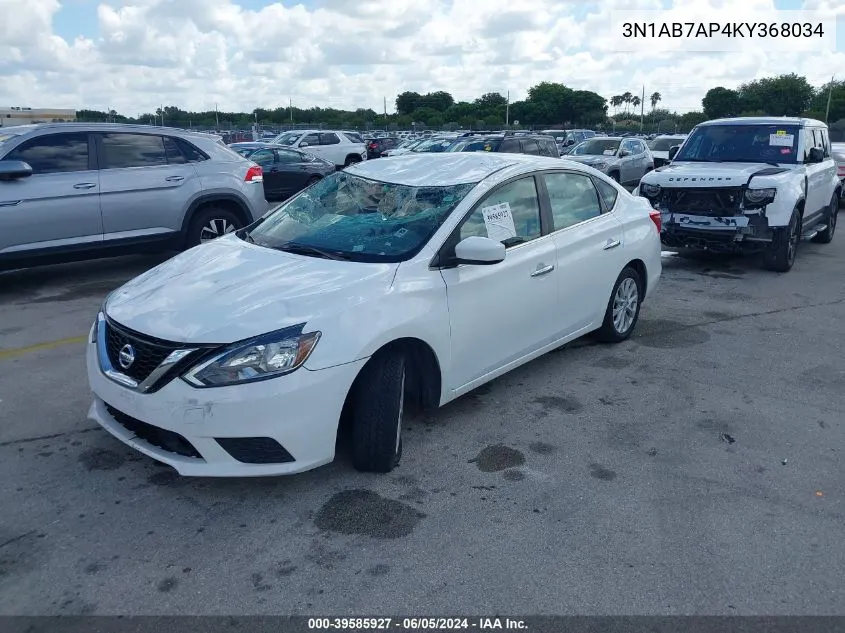 2019 Nissan Sentra Sv VIN: 3N1AB7AP4KY368034 Lot: 39585927