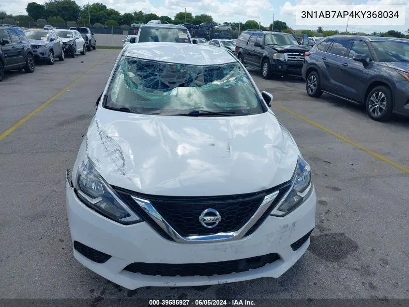 3N1AB7AP4KY368034 2019 Nissan Sentra Sv