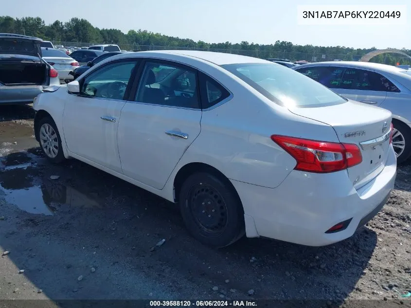 3N1AB7AP6KY220449 2019 Nissan Sentra S