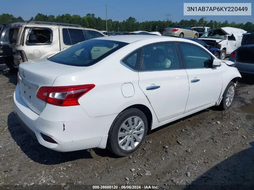 2019 Nissan Sentra S VIN: 3N1AB7AP6KY220449 Lot: 39588120