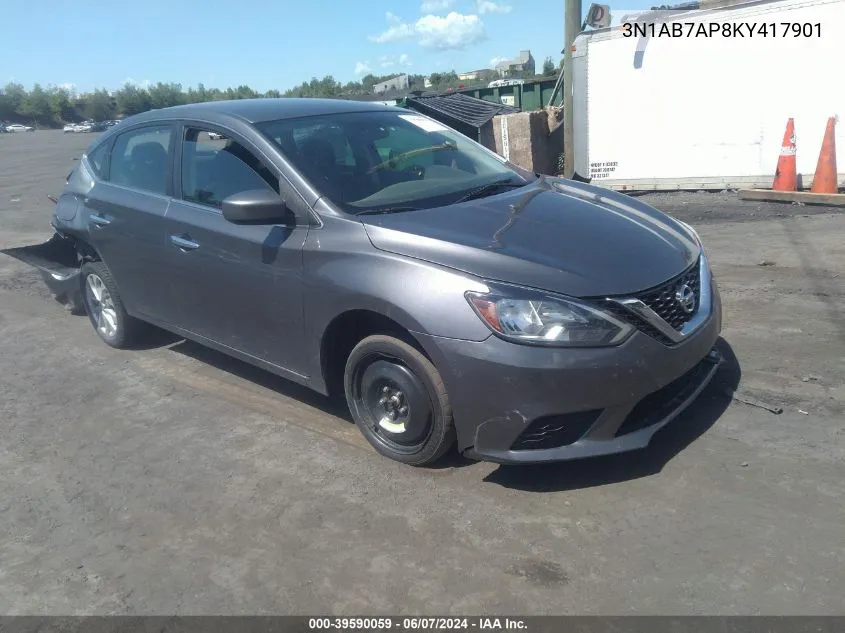 2019 Nissan Sentra Sv VIN: 3N1AB7AP8KY417901 Lot: 39590059