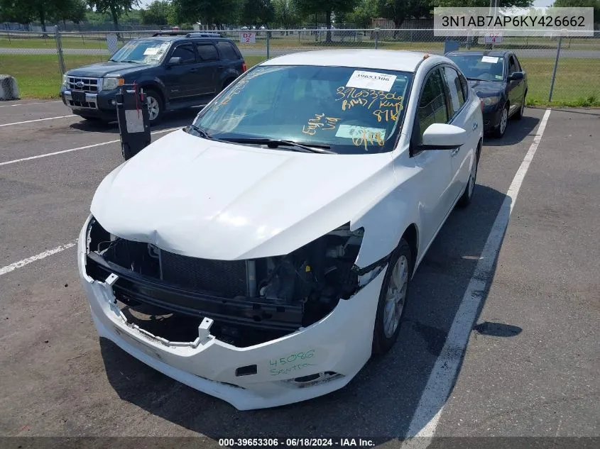 2019 Nissan Sentra Sv VIN: 3N1AB7AP6KY426662 Lot: 39653306