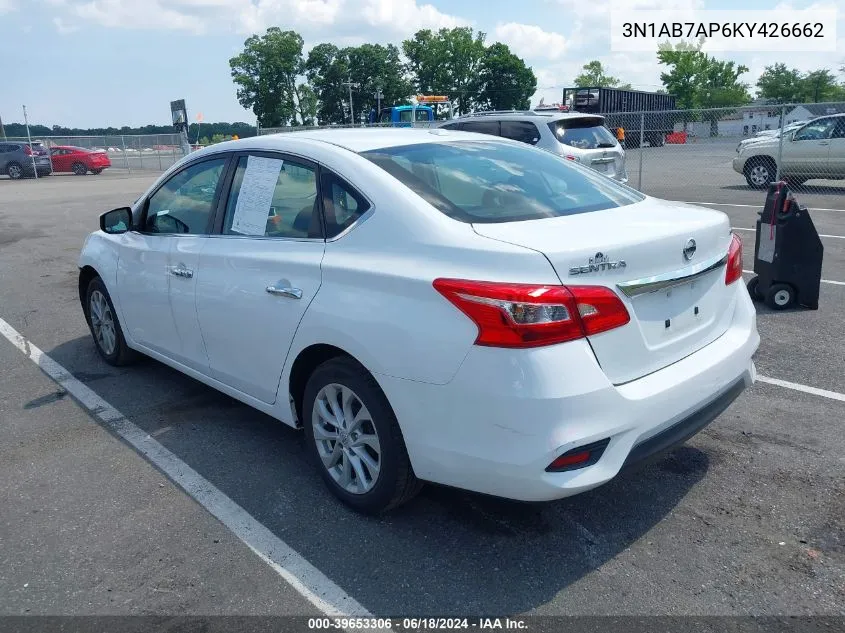 2019 Nissan Sentra Sv VIN: 3N1AB7AP6KY426662 Lot: 39653306