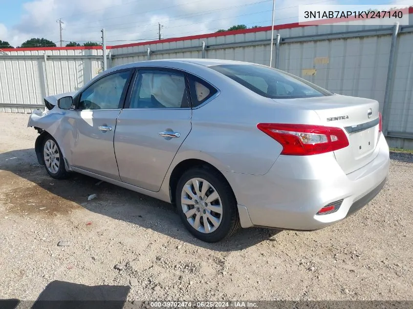 3N1AB7AP1KY247140 2019 Nissan Sentra S