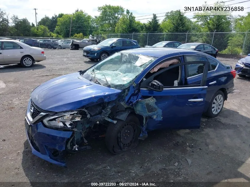 2019 Nissan Sentra S VIN: 3N1AB7AP4KY236858 Lot: 39722203