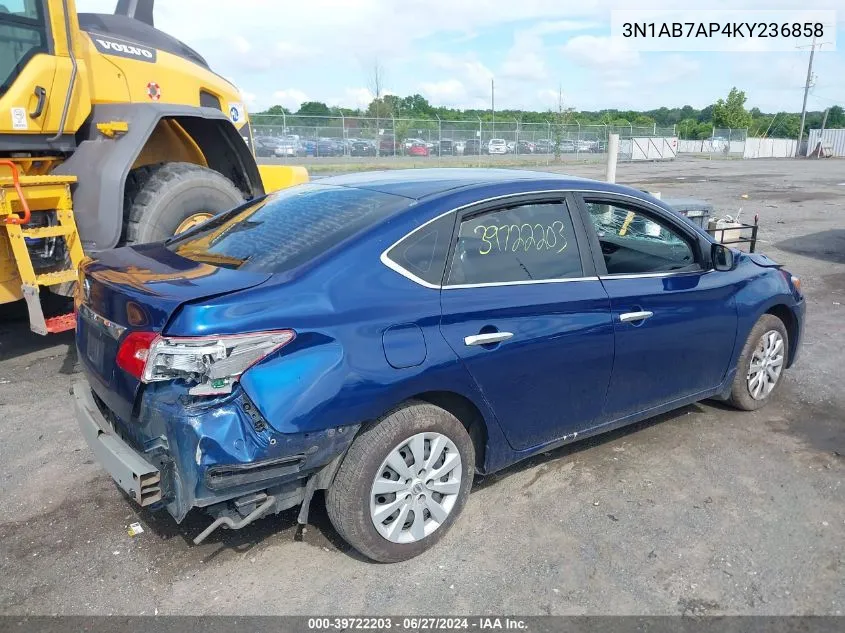 3N1AB7AP4KY236858 2019 Nissan Sentra S