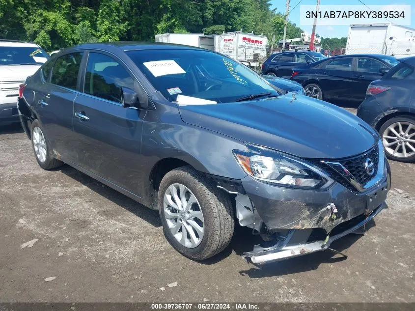 3N1AB7AP8KY389534 2019 Nissan Sentra Sv