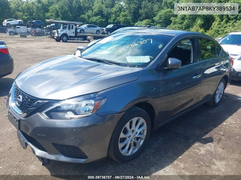 2019 Nissan Sentra Sv VIN: 3N1AB7AP8KY389534 Lot: 39736707