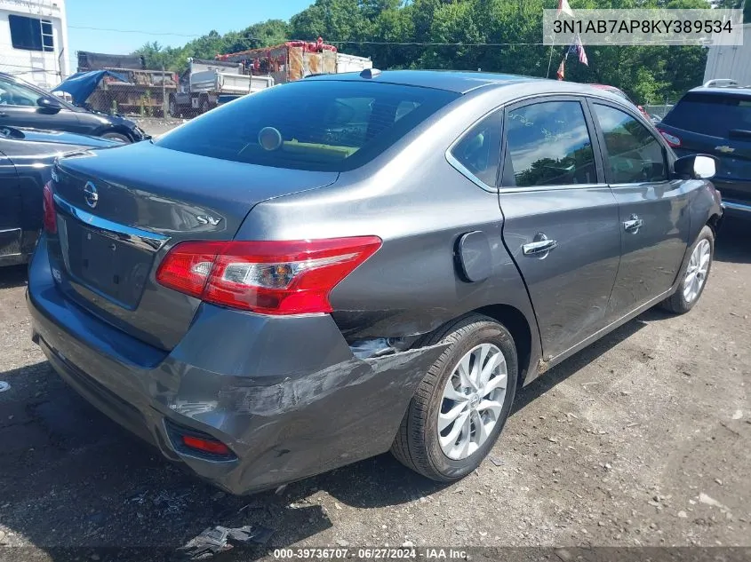 2019 Nissan Sentra Sv VIN: 3N1AB7AP8KY389534 Lot: 39736707