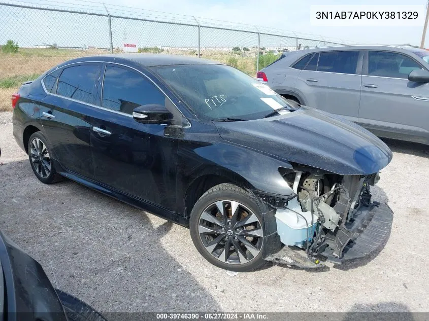 2019 Nissan Sentra Sr VIN: 3N1AB7AP0KY381329 Lot: 39746390