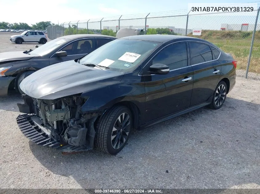 3N1AB7AP0KY381329 2019 Nissan Sentra Sr