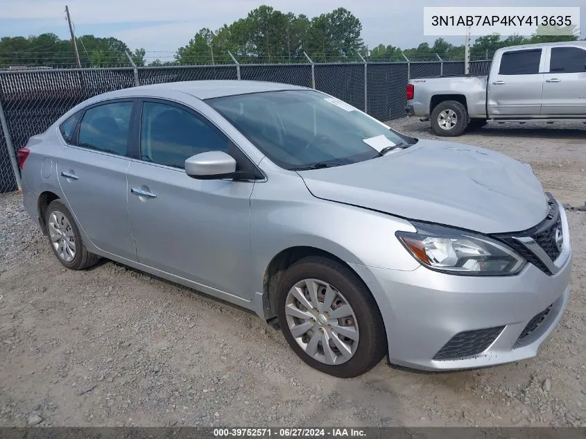 3N1AB7AP4KY413635 2019 Nissan Sentra S