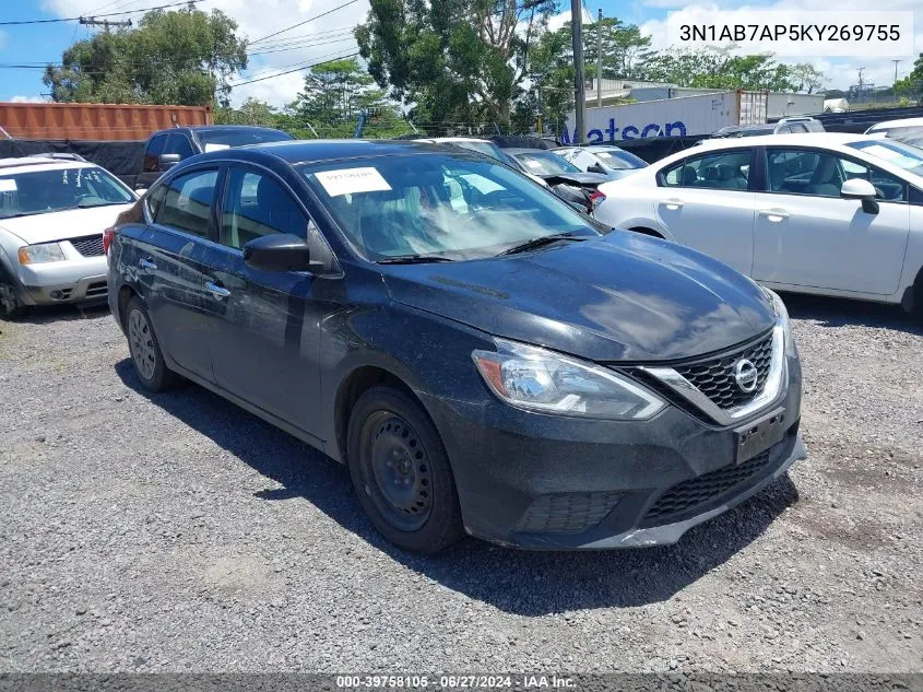 2019 Nissan Sentra S VIN: 3N1AB7AP5KY269755 Lot: 39758105