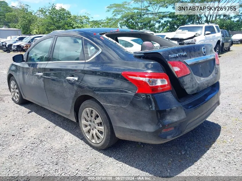 3N1AB7AP5KY269755 2019 Nissan Sentra S