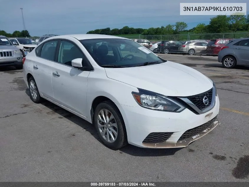 2019 Nissan Sentra Sv VIN: 3N1AB7AP9KL610703 Lot: 39759183