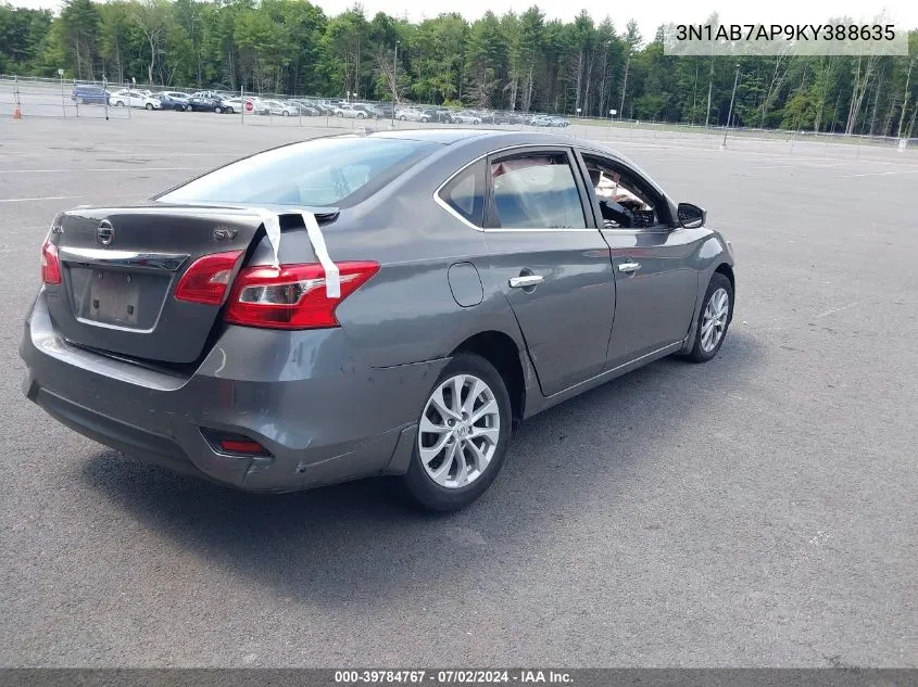 3N1AB7AP9KY388635 2019 Nissan Sentra Sv