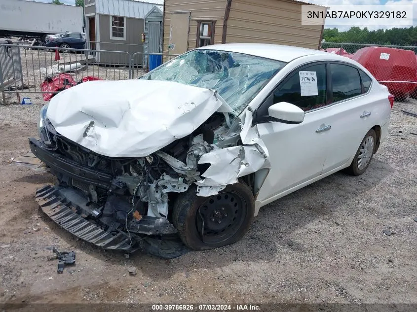 2019 Nissan Sentra S VIN: 3N1AB7AP0KY329182 Lot: 39786926