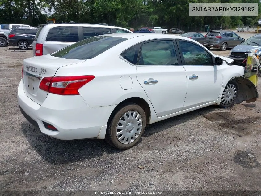 2019 Nissan Sentra S VIN: 3N1AB7AP0KY329182 Lot: 39786926