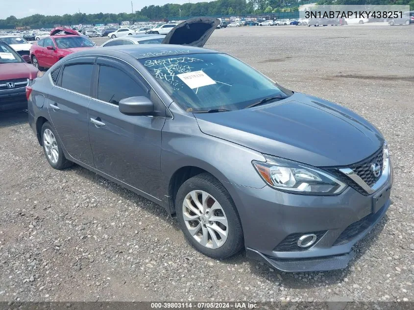 2019 Nissan Sentra Sv VIN: 3N1AB7AP1KY438251 Lot: 39803114