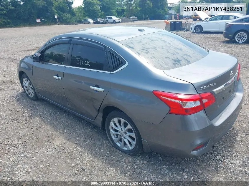 3N1AB7AP1KY438251 2019 Nissan Sentra Sv