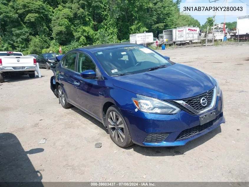 3N1AB7AP3KY280043 2019 Nissan Sentra Sv