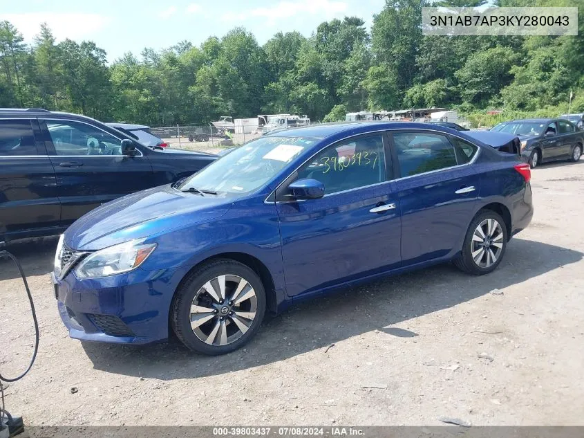 2019 Nissan Sentra Sv VIN: 3N1AB7AP3KY280043 Lot: 39803437