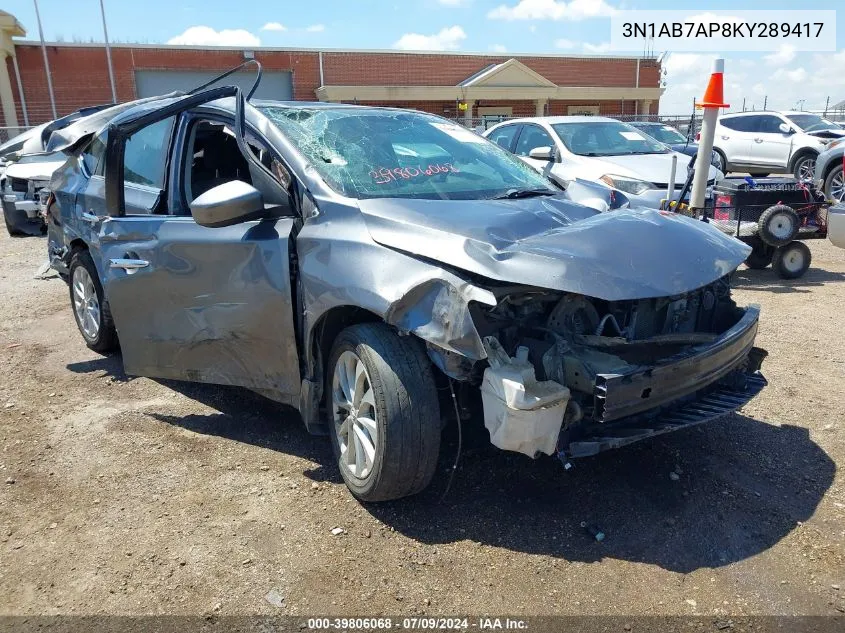 2019 Nissan Sentra Sv VIN: 3N1AB7AP8KY289417 Lot: 39806068