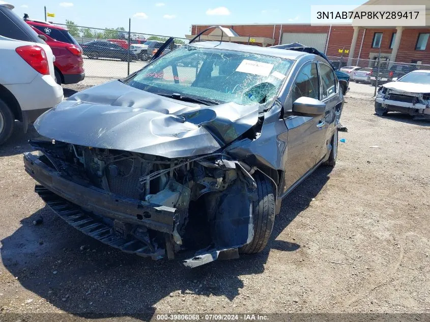 3N1AB7AP8KY289417 2019 Nissan Sentra Sv