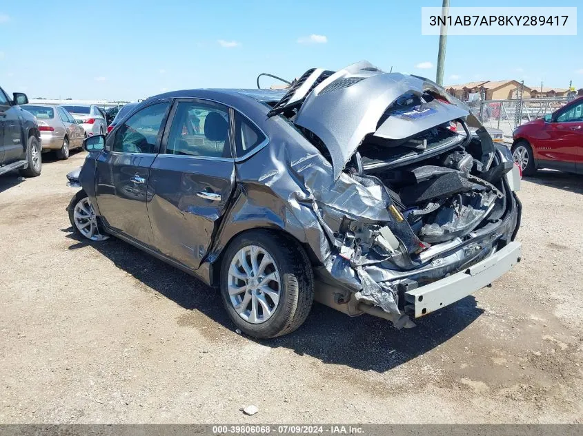 2019 Nissan Sentra Sv VIN: 3N1AB7AP8KY289417 Lot: 39806068