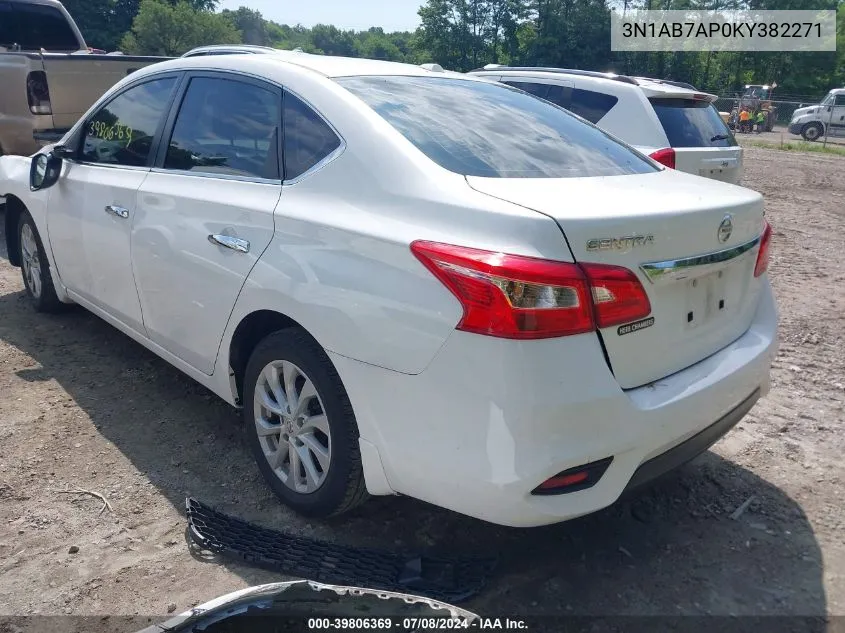 2019 Nissan Sentra Sv VIN: 3N1AB7AP0KY382271 Lot: 39806369