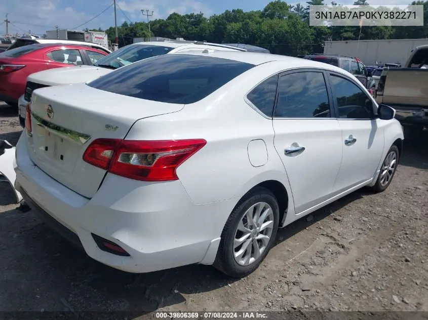 2019 Nissan Sentra Sv VIN: 3N1AB7AP0KY382271 Lot: 39806369