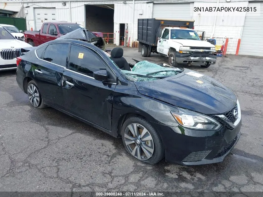 2019 Nissan Sentra Sv VIN: 3N1AB7AP0KY425815 Lot: 39808248