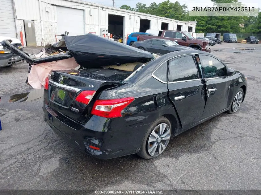 3N1AB7AP0KY425815 2019 Nissan Sentra Sv