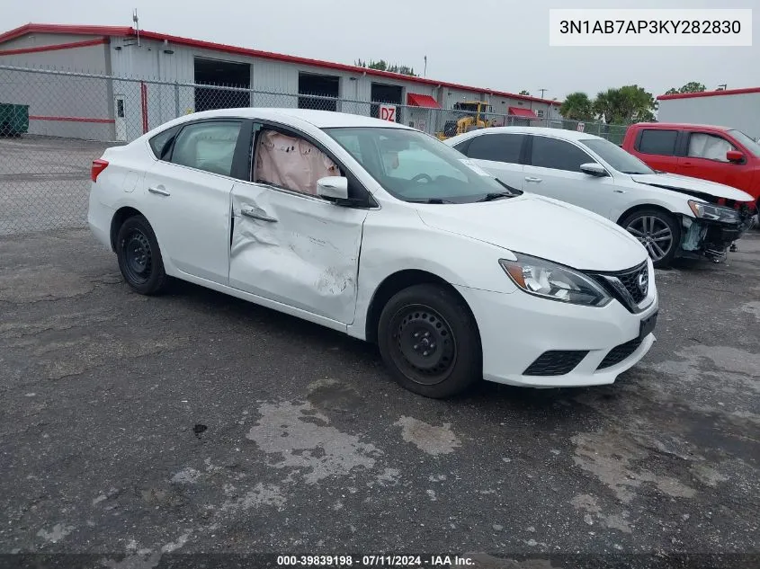 2019 Nissan Sentra S VIN: 3N1AB7AP3KY282830 Lot: 39839198