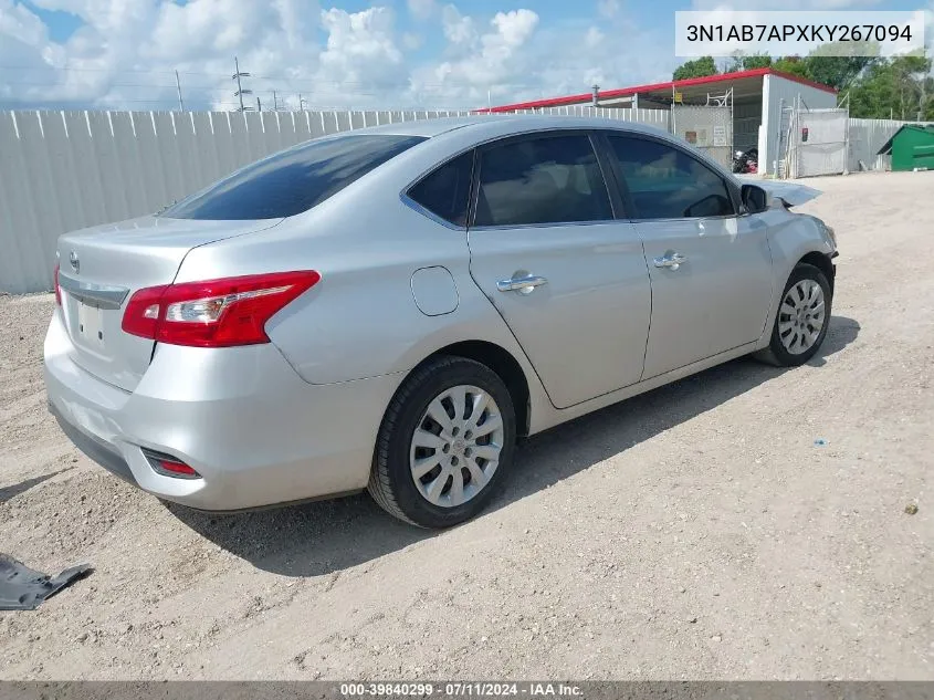 3N1AB7APXKY267094 2019 Nissan Sentra S